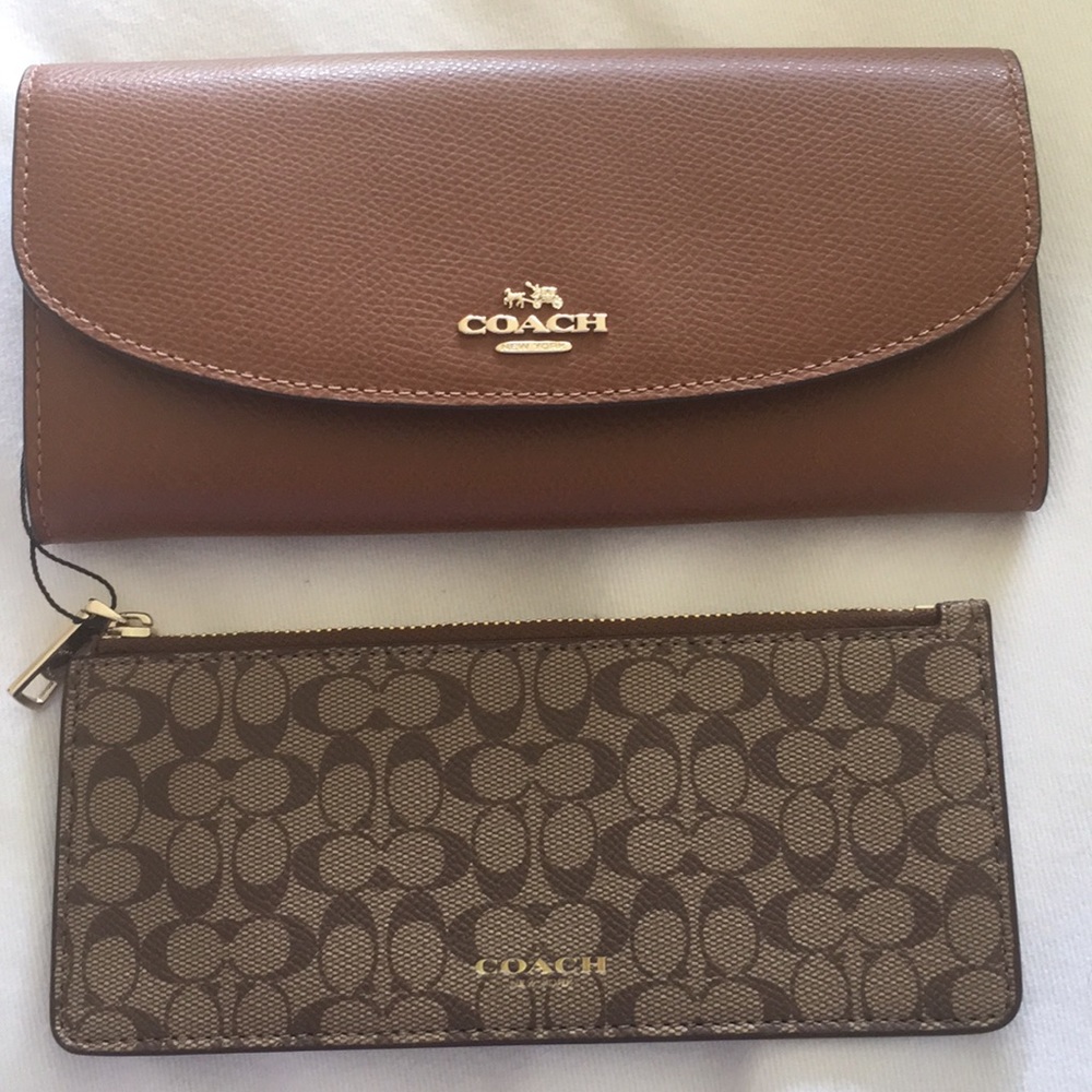 Coach 2 piece brown wallet